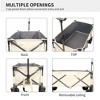 CAVINAS Folding Heavy Duty Wagon Cart with Drink Holders & Adjustable Handle, Shopping Cart with Big Wheels, Wagon for Camping, Shopping - 3 of 4