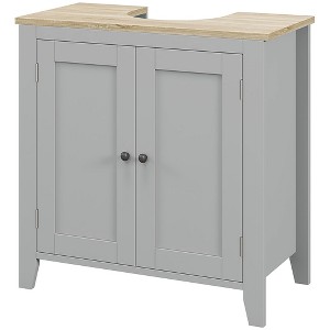 Bathroom Vanities, Pedestal Sink Cabinet with U-Shaped Cut-out and Adjustable Shelf - 1 of 4