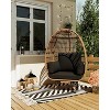 Swivel Egg Chair, PE Rattan Lounge Chair with  Cushion & Steel Frame for Indoor/Outdoor Use - DLEC28 - 4 of 4