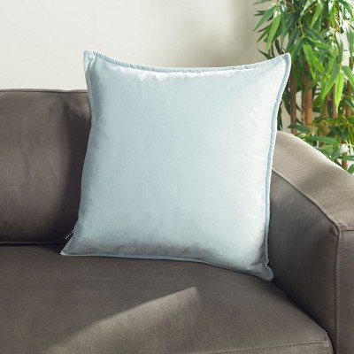 Powder Blue Plush Polyester 18" Square Bed Pillow