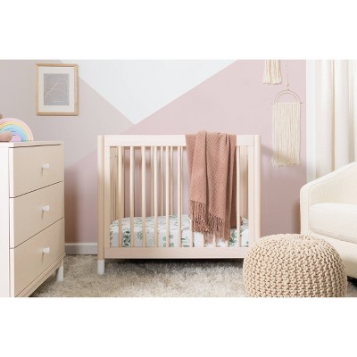 Washed Natural Pine 4-in-1 Convertible Mini Crib