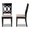 2pc Lucie Fabric Upholstered Wood Dining Chair Set Sand/Dark Brown - Baxton Studio - 3 of 4
