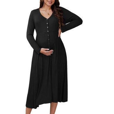 green emerald velvet dress Maternity Gwen Satin Dress