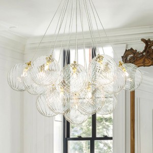 Rennnsan Virelix 29" W 19 -Light Glass Dimmable Classic Bubble Chandelier - 1 of 4