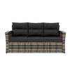 WestinTrends 2-Piece PE Rattan Wicker Outdoor Sofa with Cushions Side Table Set - 4 of 4