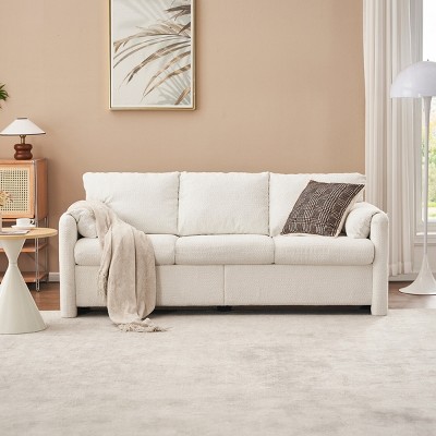 Modern 3-Seater Sofa 77" Chenille Couch Sofa with Cushions,Deep Seat Sofa for Living Room Apartment-Tanpinhause
