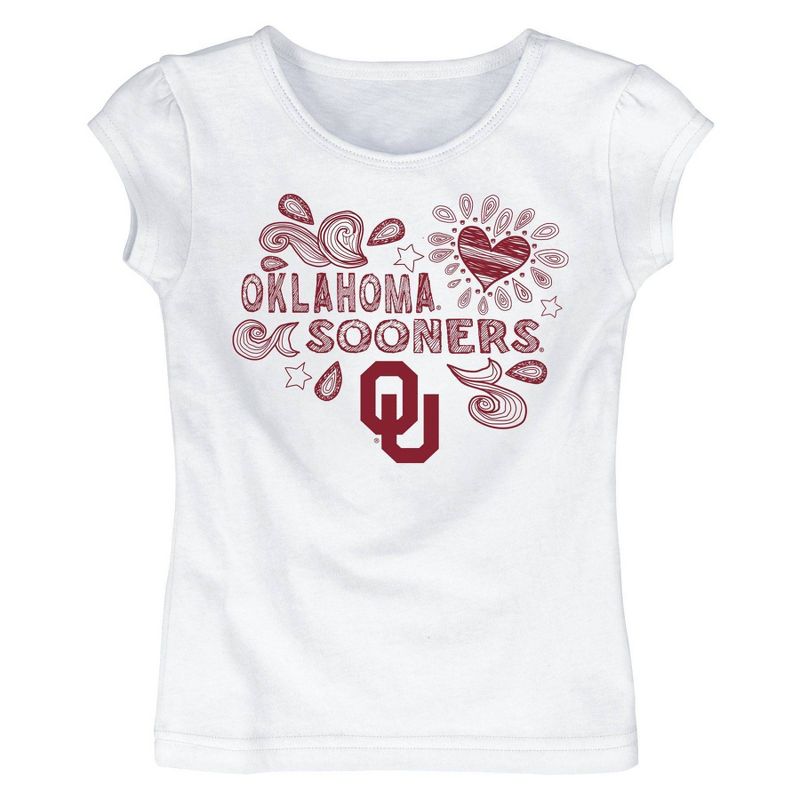 NCAA Oklahoma Sooners Toddler Girls&#39; White T-Shirt, 1 of 2