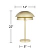 360 Lighting Modern Mid Century Accent Table Lamp 22" High Gold Metal Mushroom Double Dome Shade for Bedroom Living Room House Home Bedside Office - image 4 of 4