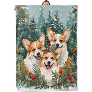 Lomsoe Puppy Throw Blanket Flannel Throw Blanket, Winter Holiday Decorative Blankets, Super Soft Cozy Throw Blankets for Home Sofa Couch - 1 of 3