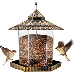 Twinkle Star Wild Bird Feeder Hexagon with Roof, Hanging Decoration for Garden Yard Outside - 1 of 4
