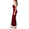 WallFlower Women's Ginger Christmas Fur Trimmed Luxe Velour Cropped Cami and Flare Pant Set - 3 of 4
