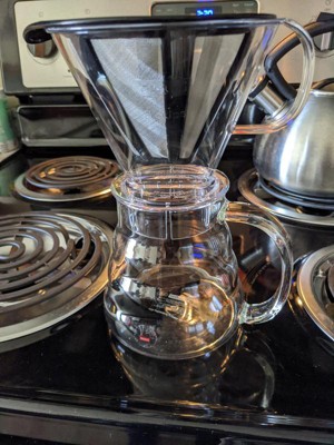  Bodum Melior Pour Over Borosilicate Glass Coffee Dripper with  Carafe Lid and Stainless Steel Filter, 20 Ounce, Clear : Home & Kitchen