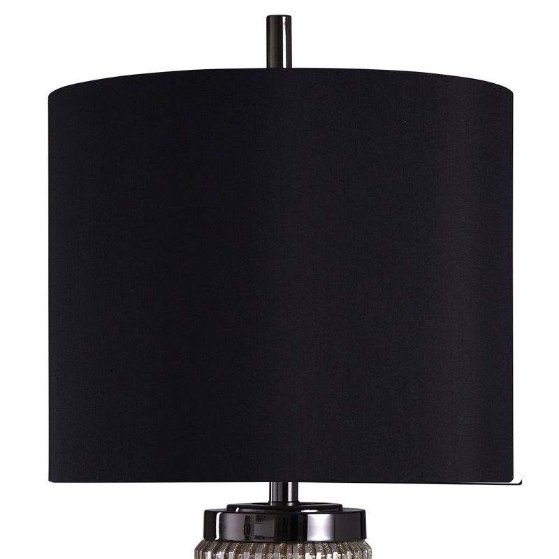 Transitional Distinctive Vertical Stone Slat with Black Chrome Metal Table Lamp - StyleCraft, 3 of 5
