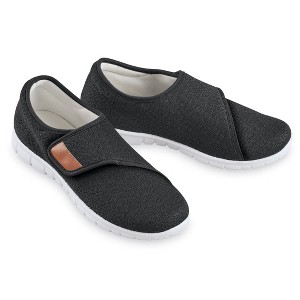 Collections Etc Adjustable Strap Closure Faux Leather Detail Shoes - 1 of 4