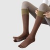 Anna-Kaci Women's 2-Pack Knee High Grip Toe Socks with Ribbed Fabric and Non-Slip Soles for Yoga and Studio Workouts - 2 of 3