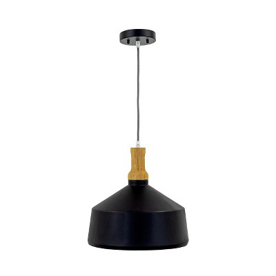 Yosemite Home Decor Noir Collection One Light Pendant, Black