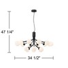Possini Euro Design Davina Black Sputnik Chandelier 34 1/2" Wide Mid Century Modern LED White Shades 18-Light for Dining Room - 4 of 4