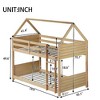 Kumasinova Twin-Over-Twin Wooden House Floor Bunk Bed, Rubber Wood Bed Frame with Headboards, Footboards, Ladder & Full-Length Guardrails - 4 of 4