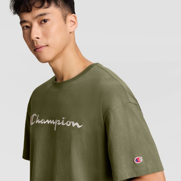 Camiseta Champion para hombre con logo grande bordado, 100% algodón 4