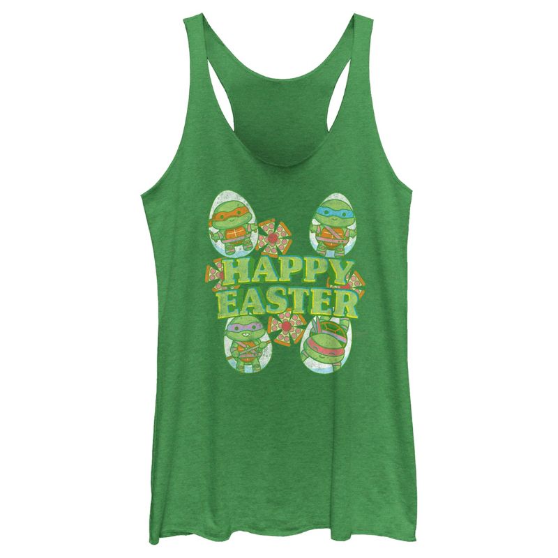 Women's Teenage Mutant Ninja Turtles Happy Easter Cute Best Friends Racerback Tank Top, 1 of 5