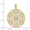 Black Bow Jewelry 14k Yellow Gold & White Rhodium Round Filigree Pendant, 28mm - 4 of 4