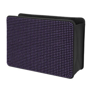 Unique Bargains Car Sunglasses Case Universal Faux Leather Rhinestones Metal 7.87"x 5.51" 1 Pc - 1 of 4