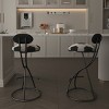ChicFurnit Dining Chairs 2 PCS Round Bar Stools Bar Chairs Armless Velvet Barstools for Counter, Kitchen Island, Black, 17.12"*14.96"*36.61" - 4 of 4