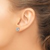 Black Bow Jewelry 10mm Diamond Ribbon Heart Post Earrings in Sterling Silver - 3 of 4