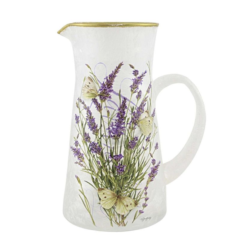 Stony Creek 8.75 In Butterflys & Lavender Pitcher Electric Flowers Spring Novelty Sculpture Lights, 1 of 4