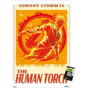 Trends International Marvel Fantastic Four: First Steps (2025) - Johnny Storm Is The Human Torch Unframed Wall Poster Prints - 1 of 4