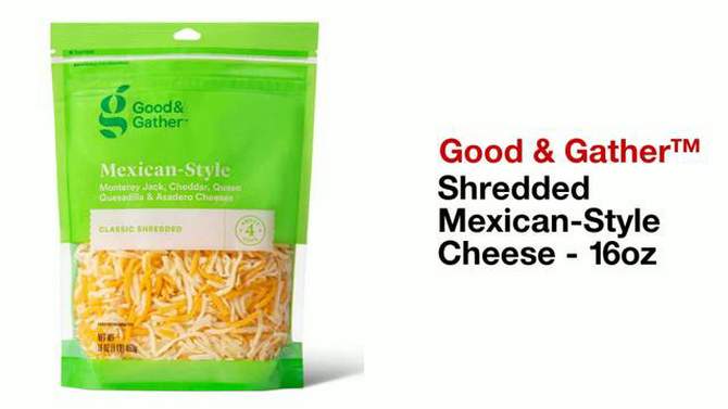 Shredded Mexican-Style Cheese - 16oz - Good &#38; Gather&#8482;, 2 of 5, play video