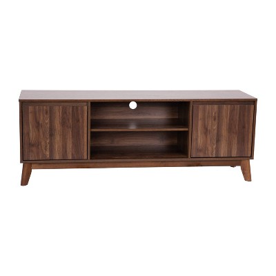 60" Haisley Mid-Century Modern TV Stand for TVs up to 64" with Adjustable Shelves Dark Walnut - Taylor & Logan