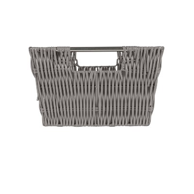 Coastal Charm Rattan Storage Tote Set with Stainless Steel Handles
