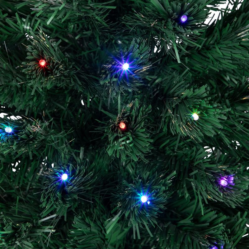Northlight 4' Prelit Artificial Christmas Tree LED Color Changing Fiber Optic with Star Tree Topper - Multicolor Lights, 6 of 10