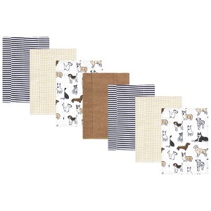 Hudson Baby Infant Boy Flannel Burp Cloth 7pk, Handsome Dogs, One Size - 1 of 4