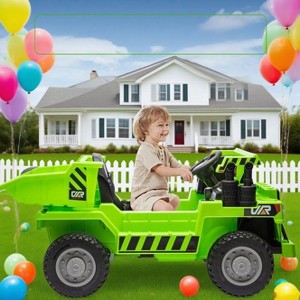 12V 4WD Ride On Dump Truck for Kids 4-8, Electric Ride On Car with Remote Control, Motorized Dump Bed & Shovel, Two Speeds, Bluetooth Music - 1 of 4
