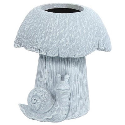 The Lakeside Collection Mushroom Planter Gray Large Medium or Small Garden