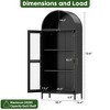 SUXXAN 73'' Metal Tall Arched Display Cabinet with Glass Doors and 2 Drawers, Assembly Required,Black - 3 of 4
