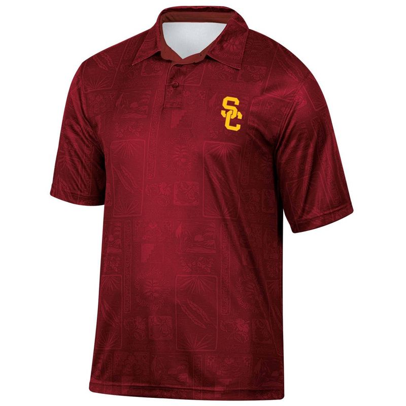 NCAA USC Trojans Men&#39;s Tropical Polo T-Shirt, 1 of 4