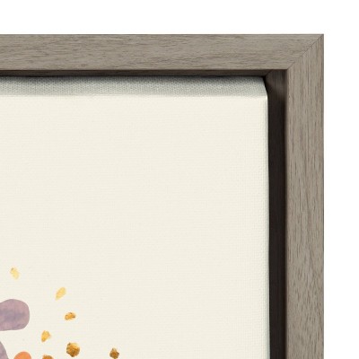 Hope Floral Print on Canvas with Gray Frame