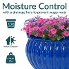 Sunnydaze Ceramic Ribbed Planter Bowl - Imperial Blue - 14.5" Round - 3 of 4