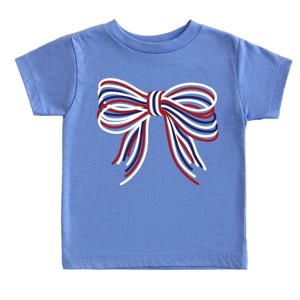 The Juniper Shop Patriotic Layered Bow Toddler Short Sleeve Tee - 1 of 4