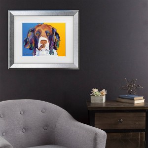 Trademark Fine Art Pat Saunders-White Snuggles Portrait Matted Framed Art Black - 1 of 4