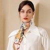 Anna-Kaci Women's Floral Print Soft Silky Scarf with Lightweight Soft Fabric Versatile Square Neck and Hair Accessory - 3 of 4