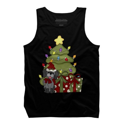 Men's Design By Humans Christmas Doggie By realdealclipart Tank Top