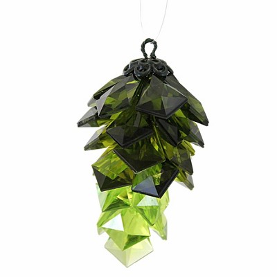 Faceted Acrylic Pinecone Ornaments Set in Autumn Colors