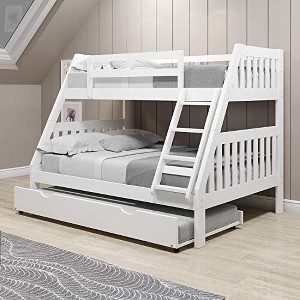Donco Kids Austin Mission Twin Over Full White Bunkbed with Twin Trundle - 1 of 4