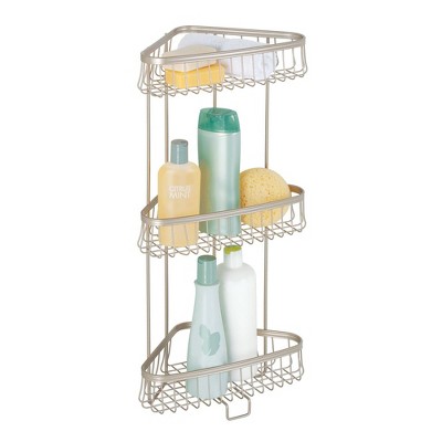 iDesign Neo Wire 3-Shelf Rectangular Shower Tower Silver