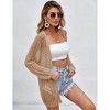 Women Crochet Lightweight Summer Cardigans Cover Up Open Front Long Sleeve - 2 of 4