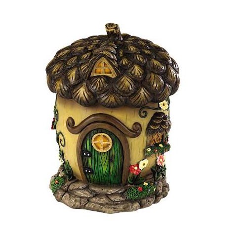 HearthSong 9H Weather-Resistant Fairy Village House for Indoor and Outdoor  Decor, Acorn